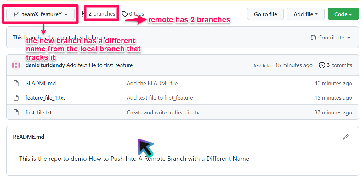 git push new branch to remote