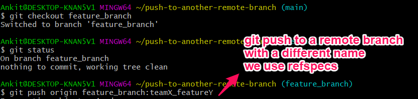 git push to specific branch
