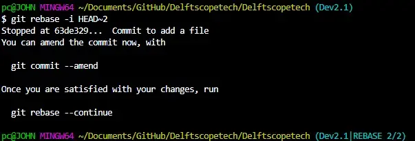 Git Agregar archivo a la última confirmación - Rebase interactivo