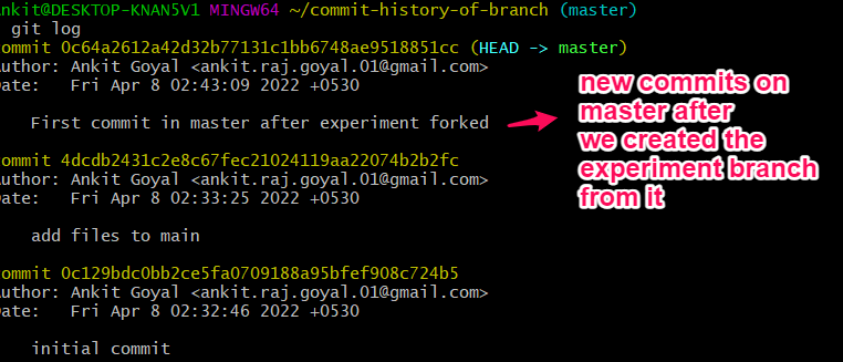 master new commits after experiment