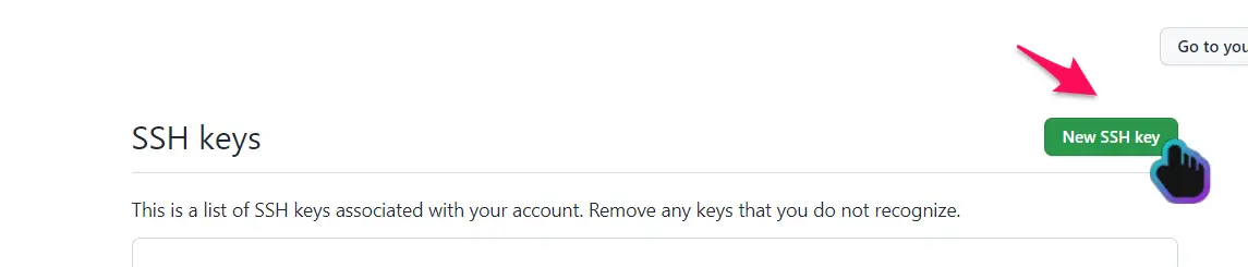 new ssh key click