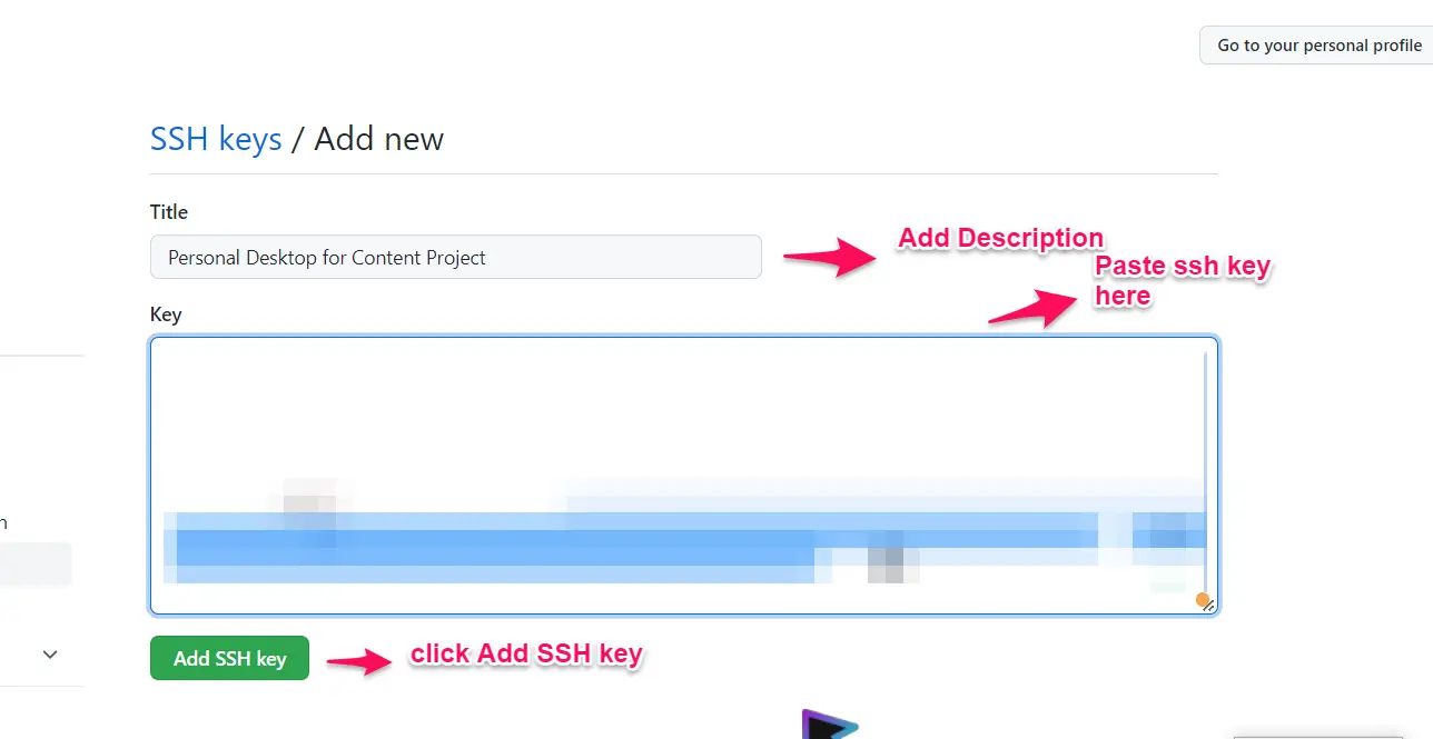 public sshkey paste to github