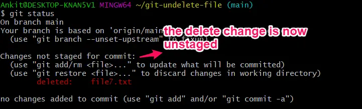 Unstage Deleted File