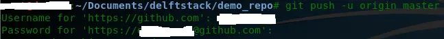 git username and password