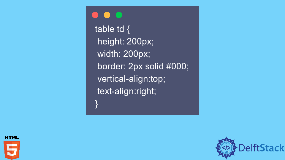 HTML에서 테이블을 맨 위로 정렬