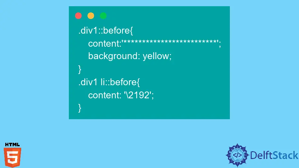Der ::before-Selektor in HTML