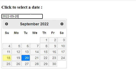 cambiar formato en html datepicker - salida