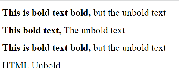 Unbold text in HTML CSS