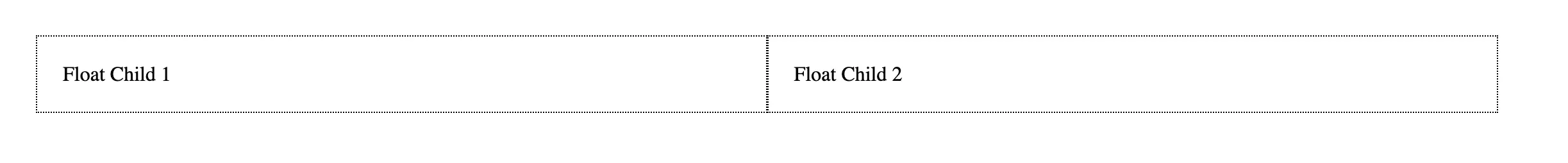 html div side by side float