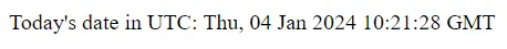 html today&rsquo;s date - output 10