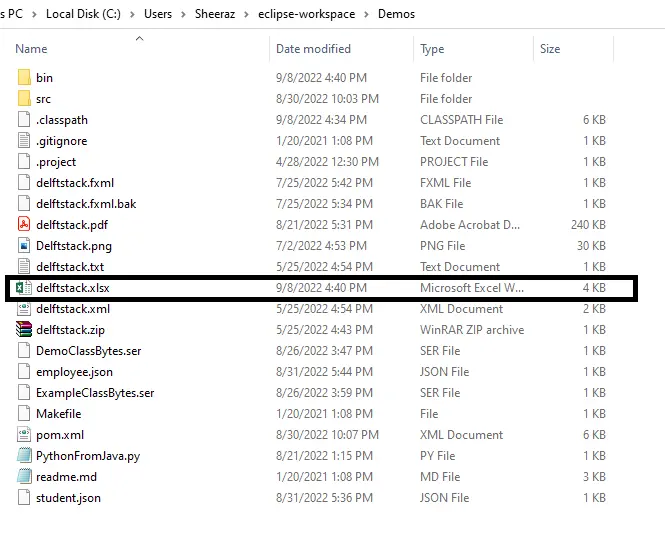 Excel File Used Apache POI