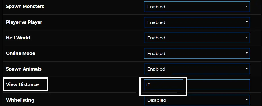 Server View Distance