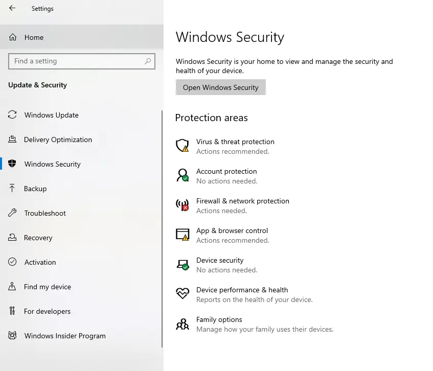 Windows 보안