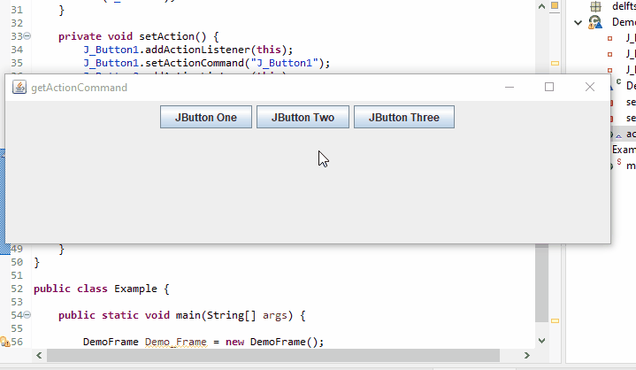 Use getActionCommand() Method in Java