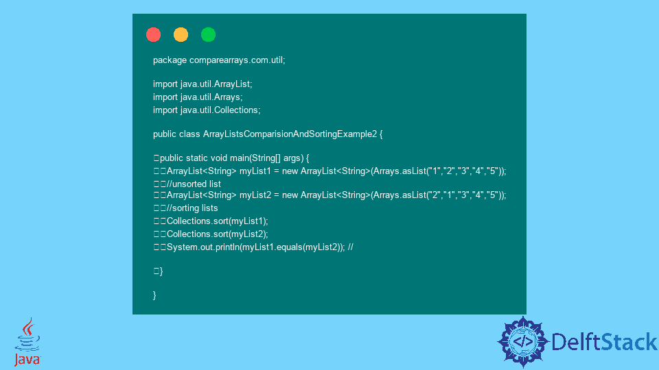 Comparar ArrayLists en Java