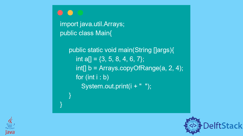 Create a Subarray in Java