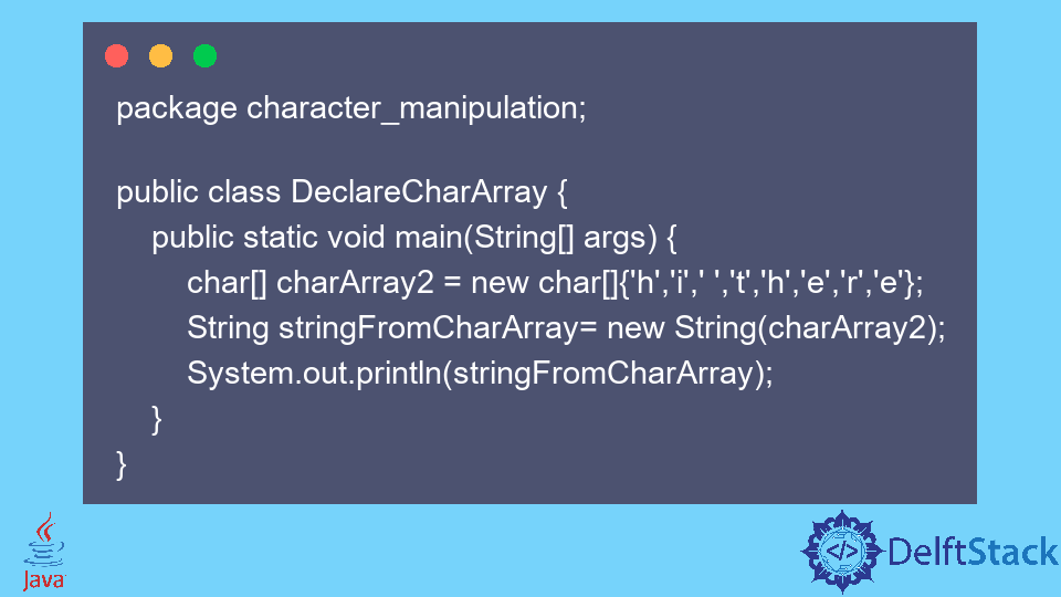 Declare a Char Array in Java