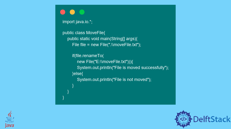 Move File From Current Directory to a New Directory in Java