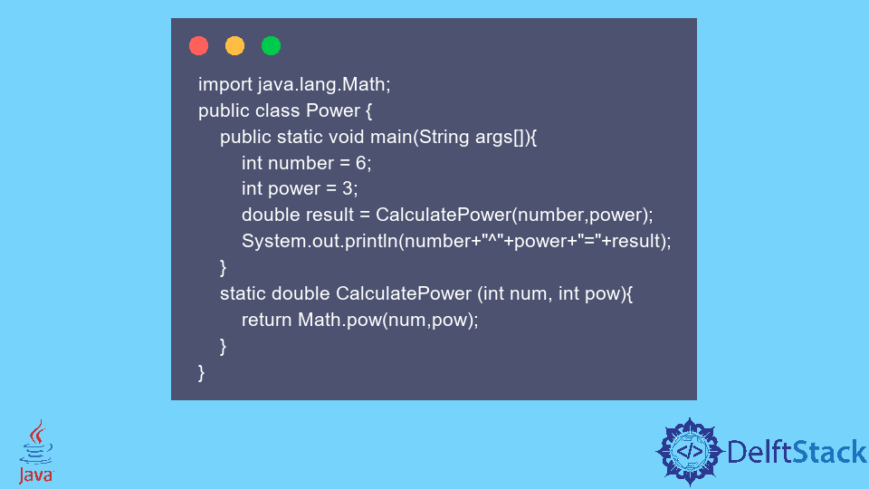 Calcola la potenza dei numeri interi in Java