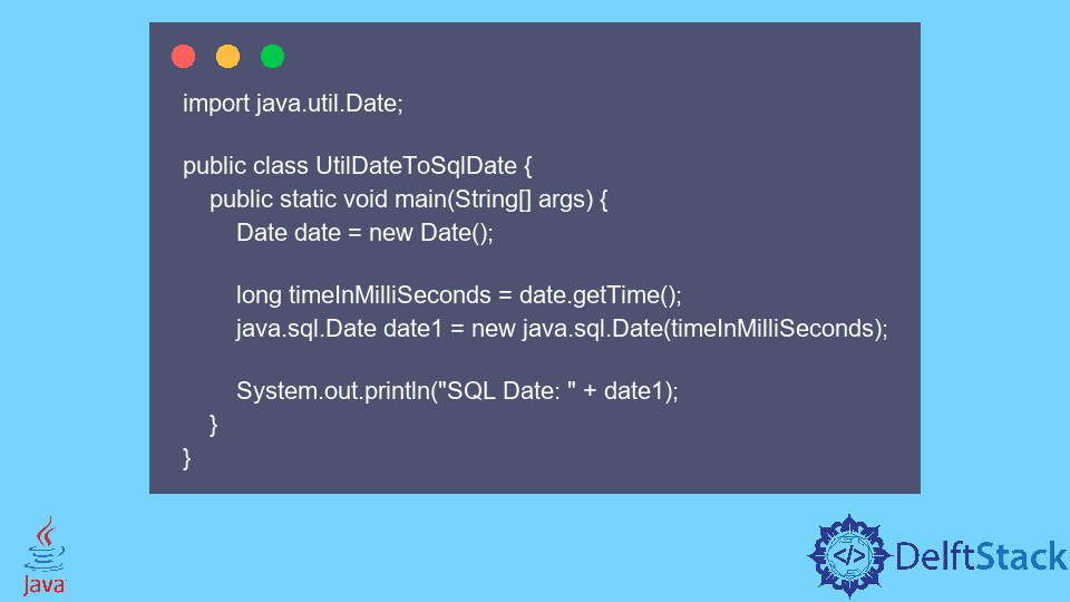 java.util.date to java.sql.date in Java
