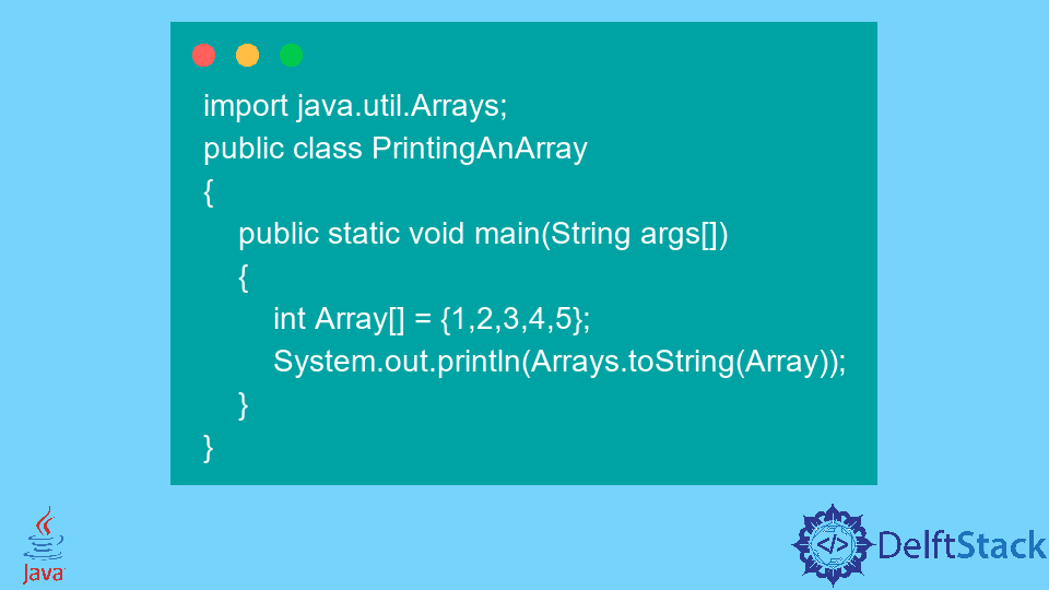 Print an Array in Java