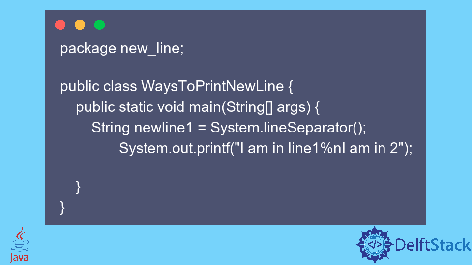 Print New Line in Java