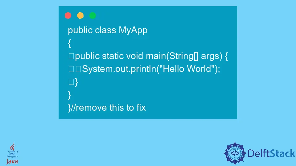 Error: clase, interfaz o enumeración esperada en Java