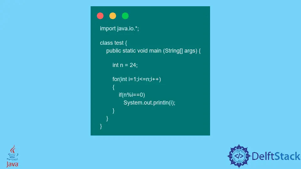 Java에서 주어진 숫자의 약수 찾기