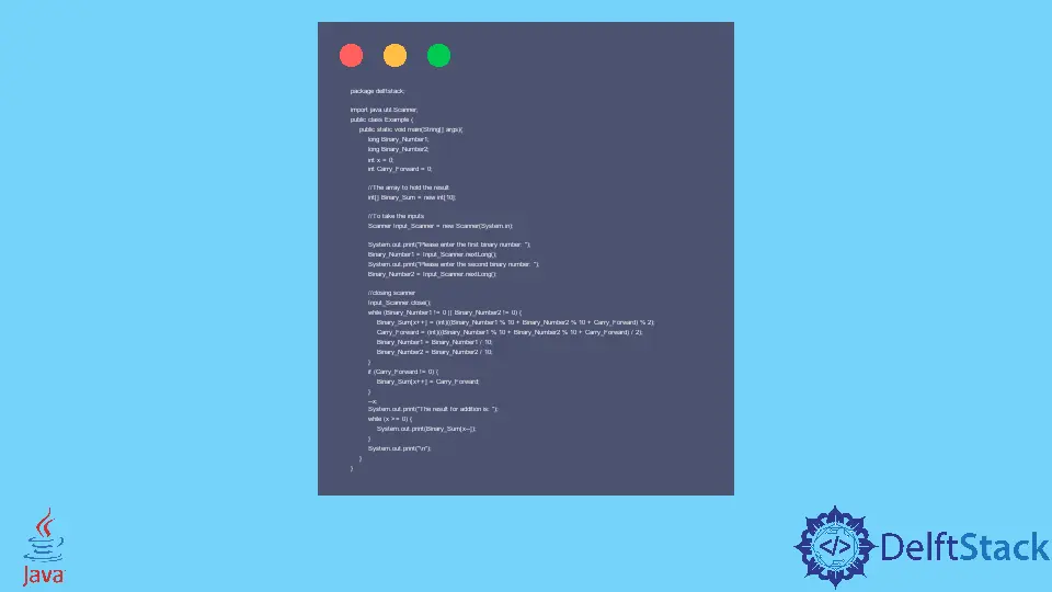 Binary Number Addition in Java