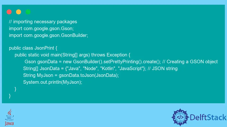 Impresión bonita de datos JSON en Java