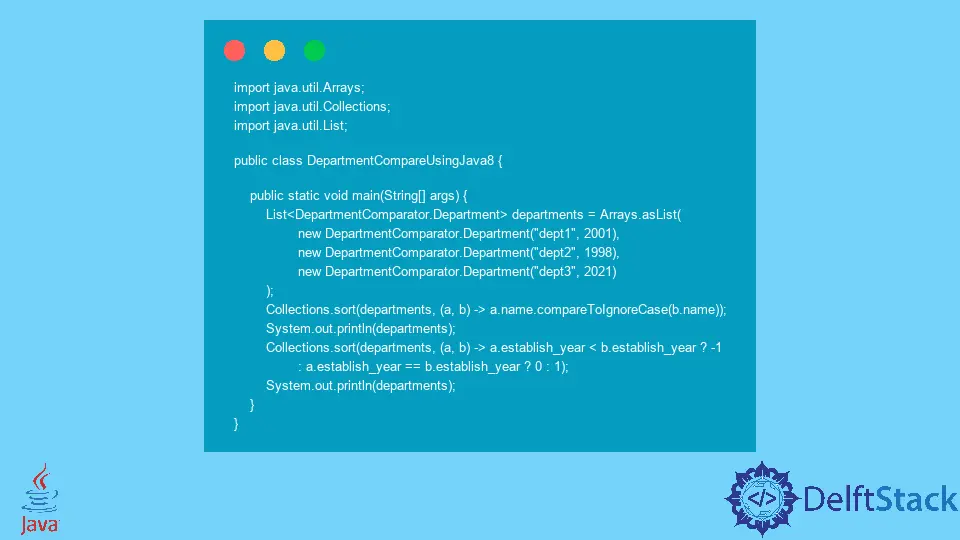 Classificar comparador em Java