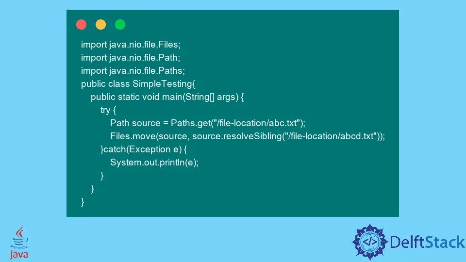 Cambiar el nombre de un archivo en Java