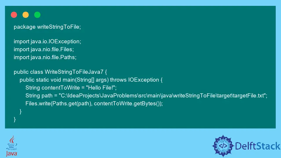 How to Save a String to a File in Java