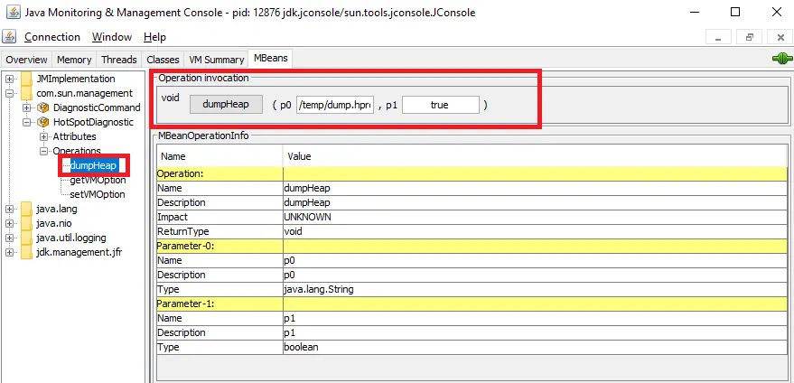 capture and analyze java heap dump - mbeans