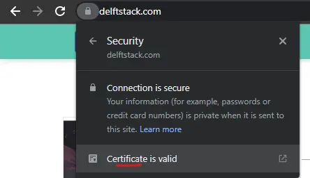 Certificate is valid