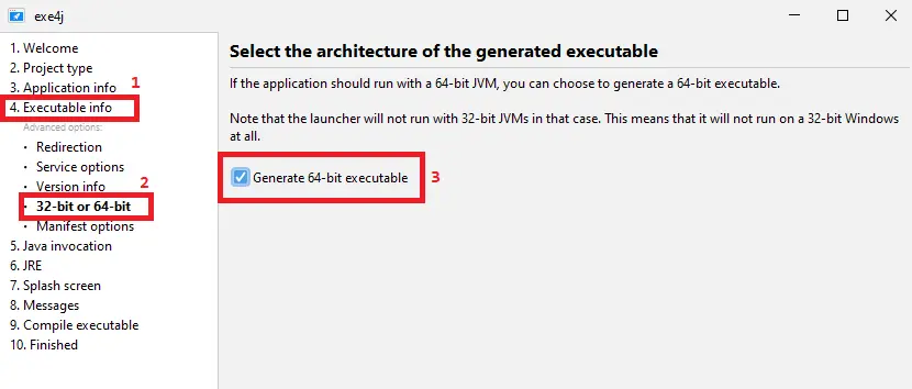 configure exe4j