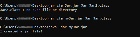 create a jar file without manifest file