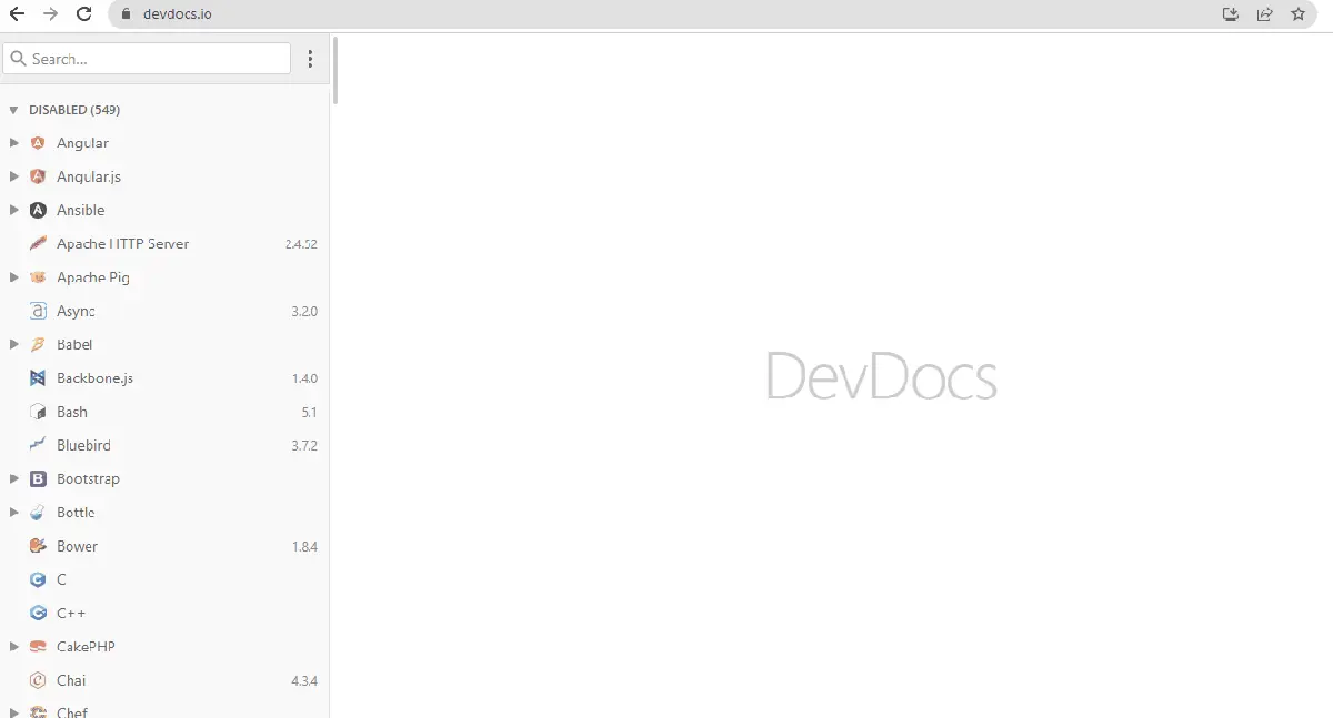 descargue javadoc para leer sin conexión en devdocs