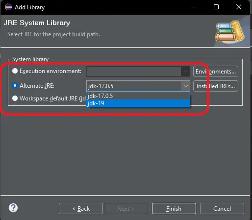 eclipse change java version - 10