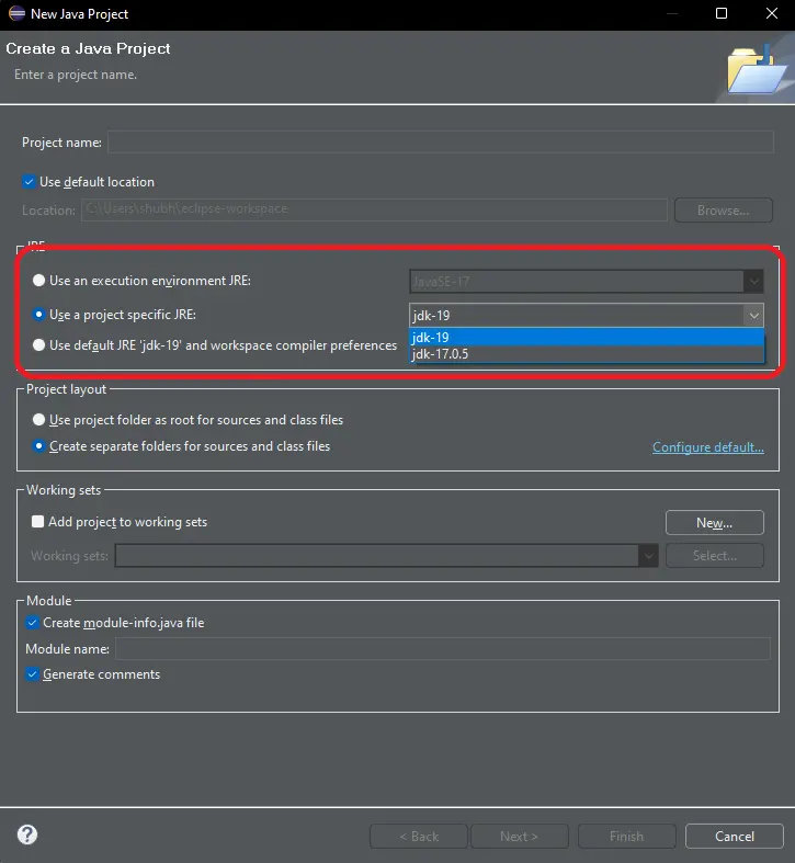 eclipse change java version - 6