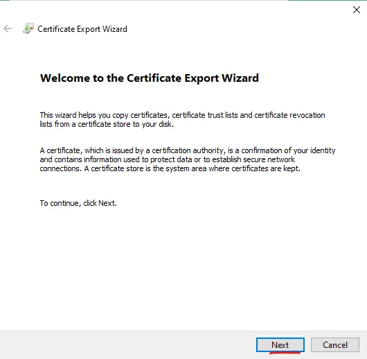 export wizard