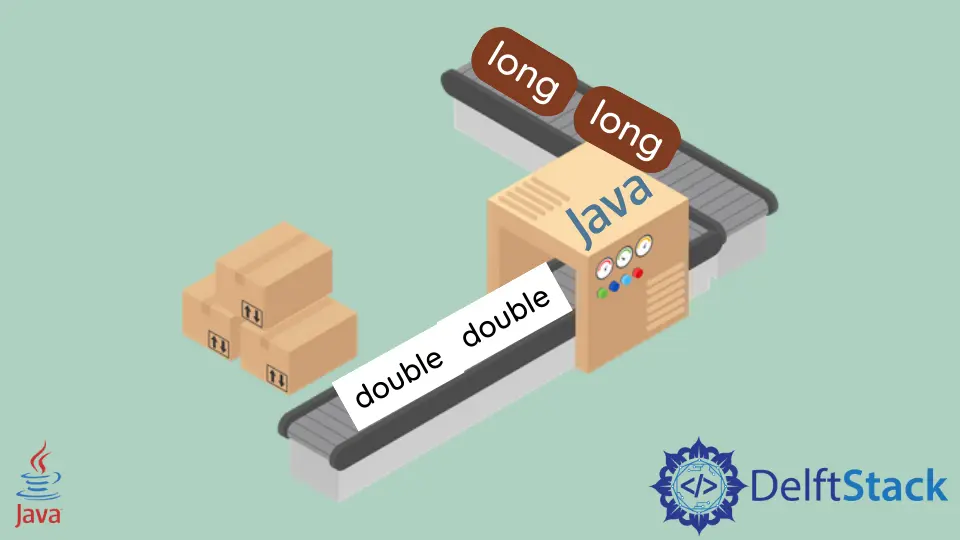 Java で long を double に変換する