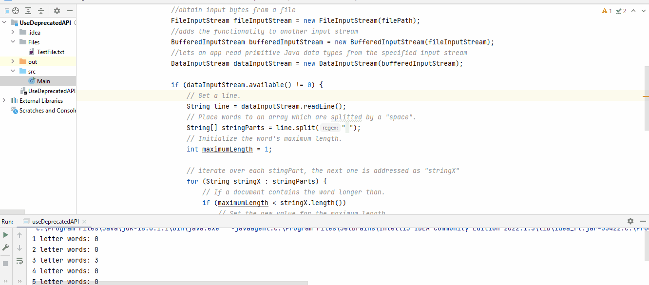 fix warning saying uses or overrides a deprecated api - readline is deprecated