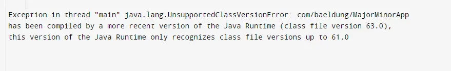 Java-Klasse kompiliert durch aktuelle Version - one