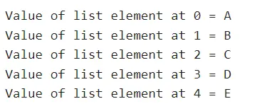 java foreach with index - output 2