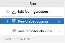 Depuración remota de Java: ejecute la pantalla de la aplicación uno