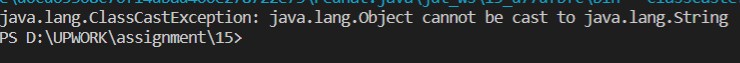 java.lang.Object cannot be cast to java.lang.String