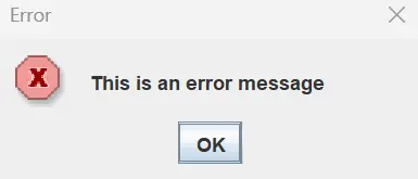 message box - error