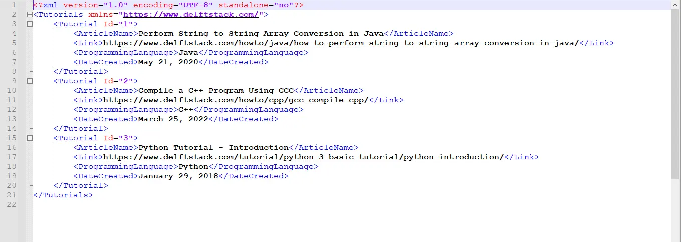 Java의 예쁜 인쇄 XML