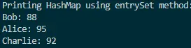 print hashmap - entryset